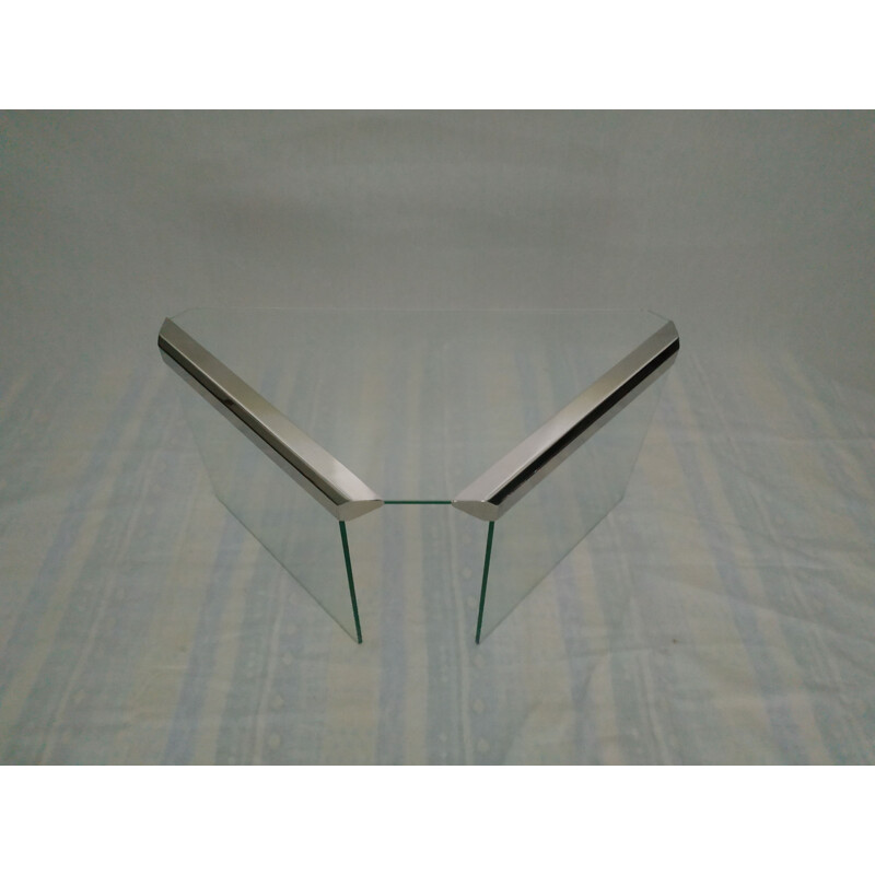 Vintage italian glass table for Gallotti & Radice 1970