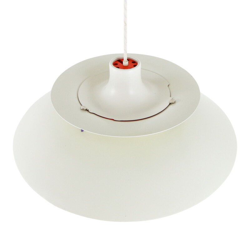 Vintage scandinavian PH5 pendant light for Louis Poulsen in white aluminium