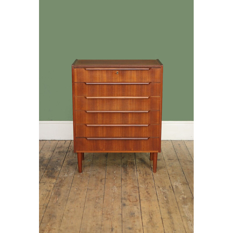 Vintage danish teak chest of drawers 1960