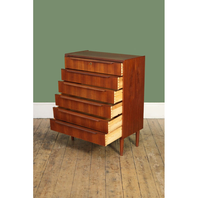 Vintage danish teak chest of drawers 1960