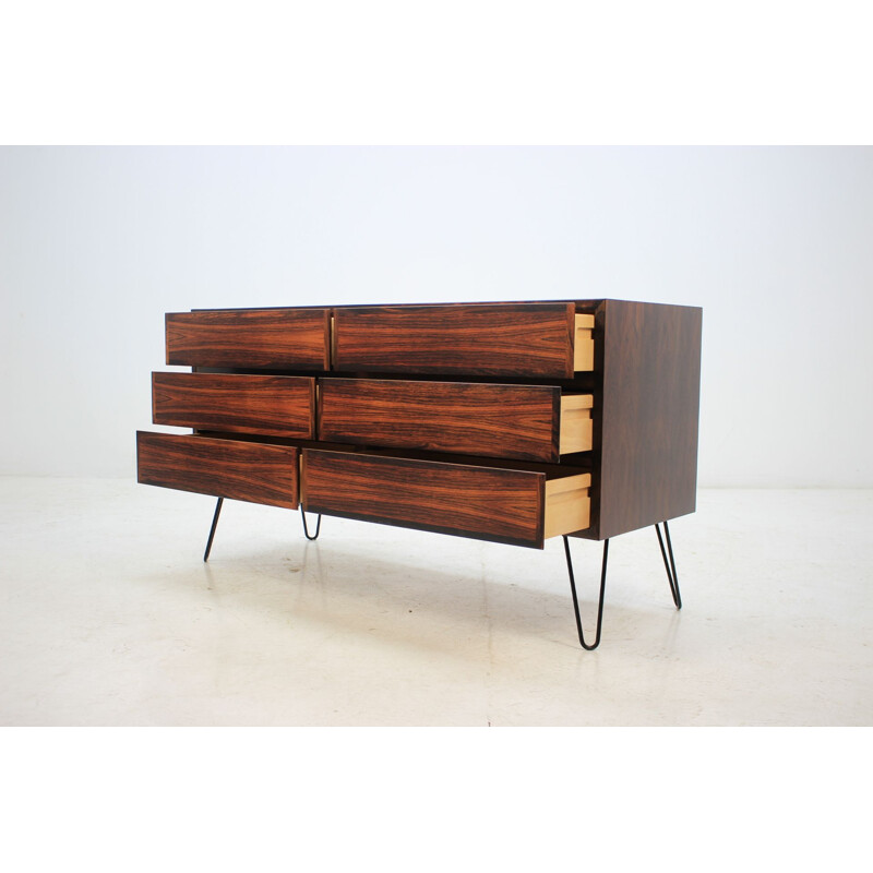 Vintage sideboard by Omann Jun in rosewood and iron 1960