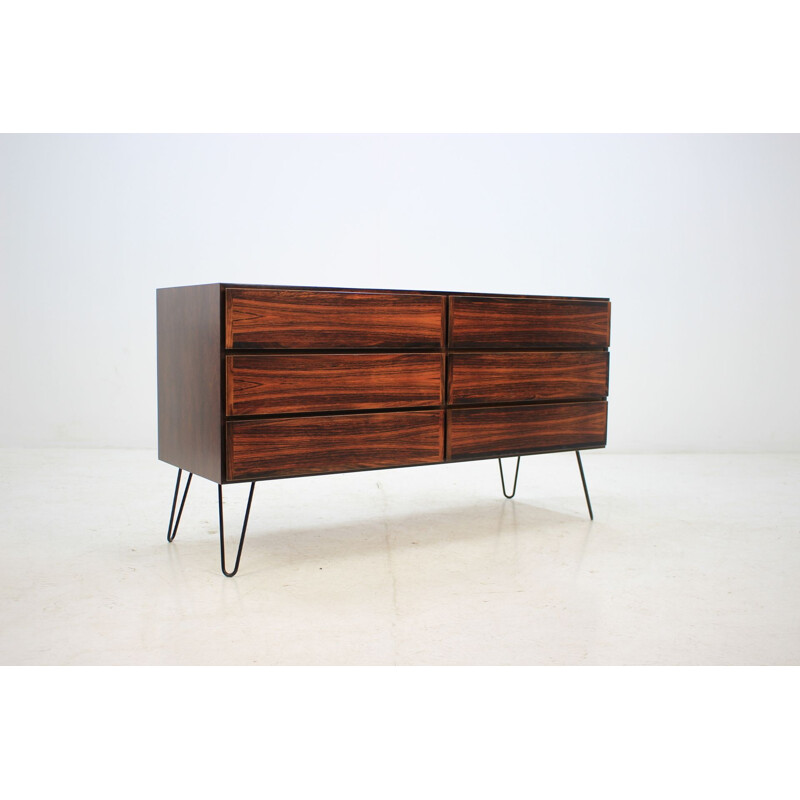 Vintage sideboard by Omann Jun in rosewood and iron 1960