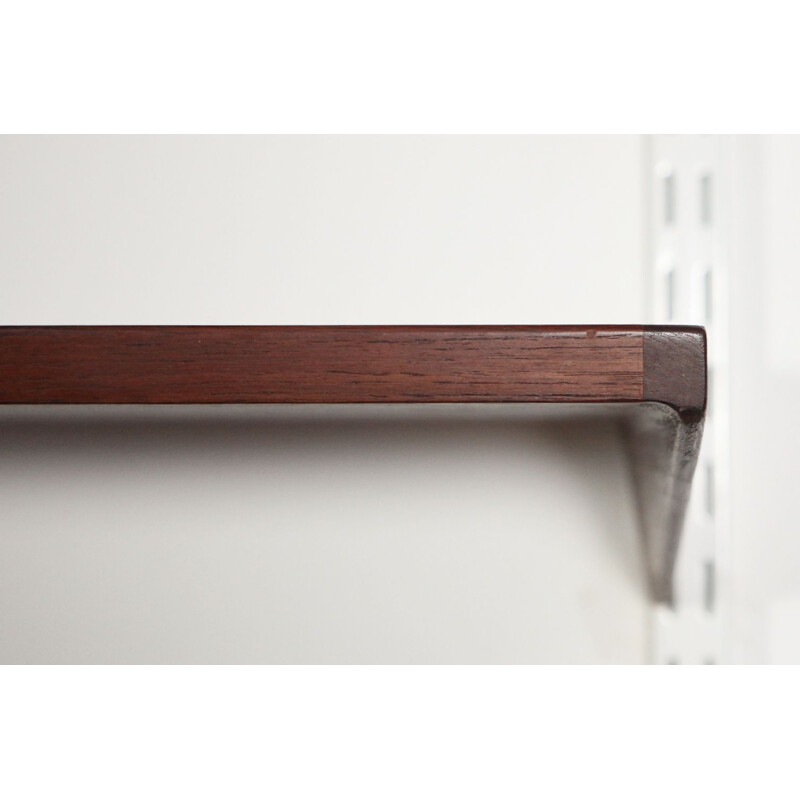 Vintage danish teak and metal shelves by Kai Kristiansen 1950