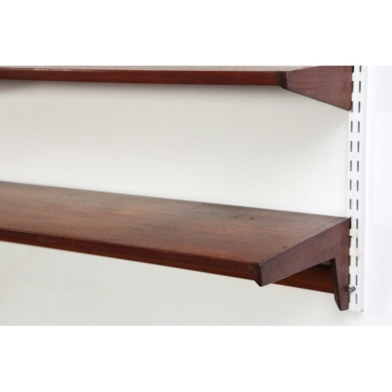 Vintage danish teak and metal shelves by Kai Kristiansen 1950