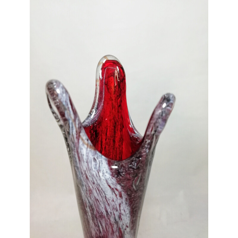 Vase aus Muranoglas, Italien 1980