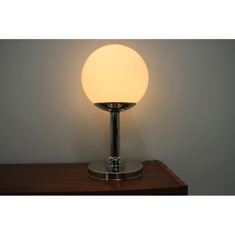 Vintage opaline en metalen lamp van Kamenicky Senov, 1970