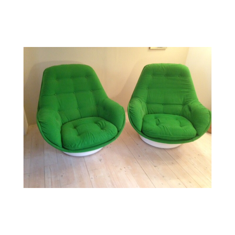 Pair of karate armchairs, Michel CADESTIN - 1970s