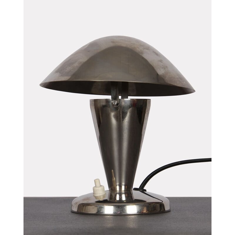 Vintage czech lamp in grey metal 1940