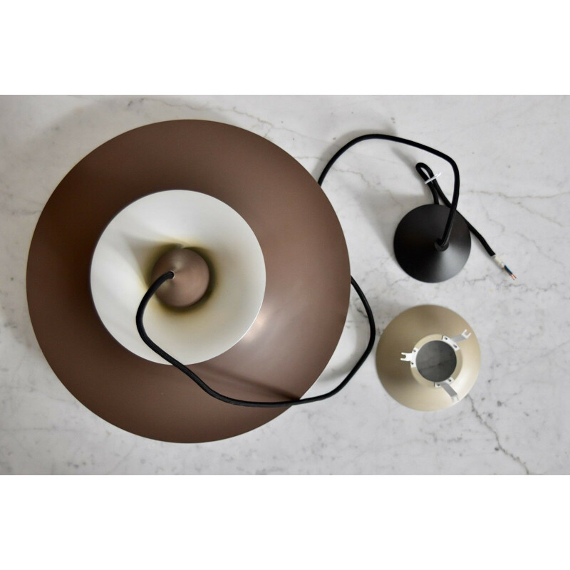 Vintage Radius pendant for Fog & Mørup in brown metal 1960