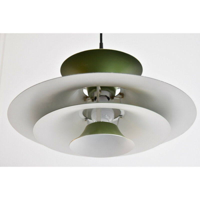 Vintage Radius 1 pendant for Fog & Mørup in green metal