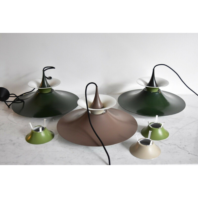 Vintage Radius 1 pendant for Fog & Mørup in green metal