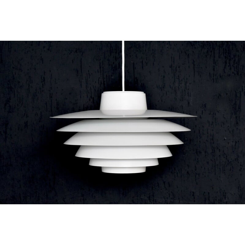 Vintage pendant lamp Verona for Nordisk Solar in white metal