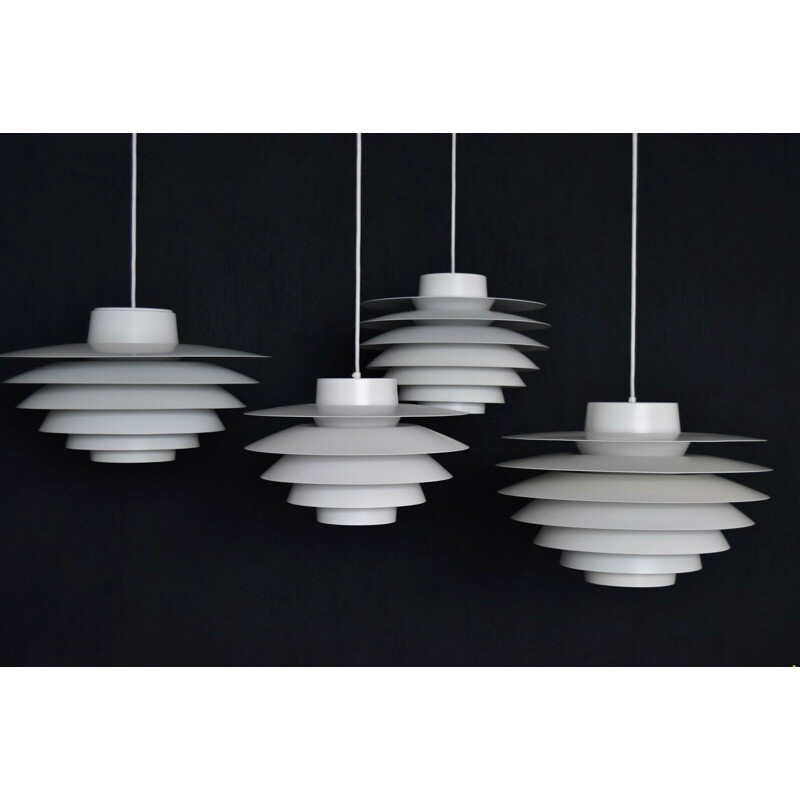 Vintage pendant lamp Verona for Nordisk Solar in white metal