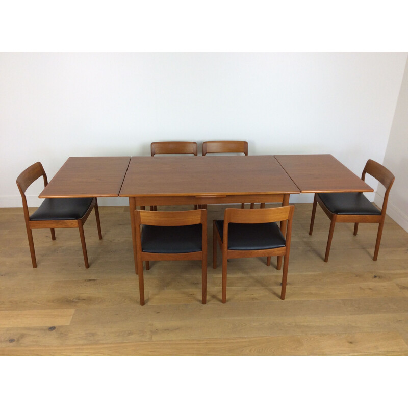 Vintage dutch dining set in teakwood for Moller 1960