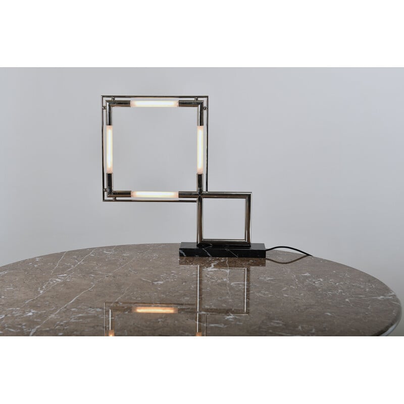 Quadro vintage table lamp by Jacques Adnet