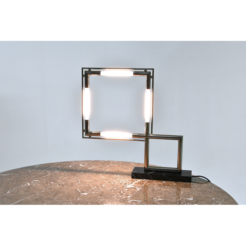 Quadro vintage table lamp by Jacques Adnet