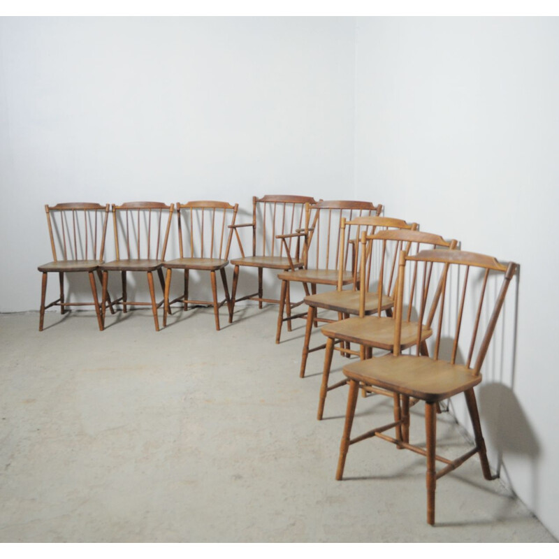 Set of 8 Børge Mogensen dining chairs for FDB Møbler 1940