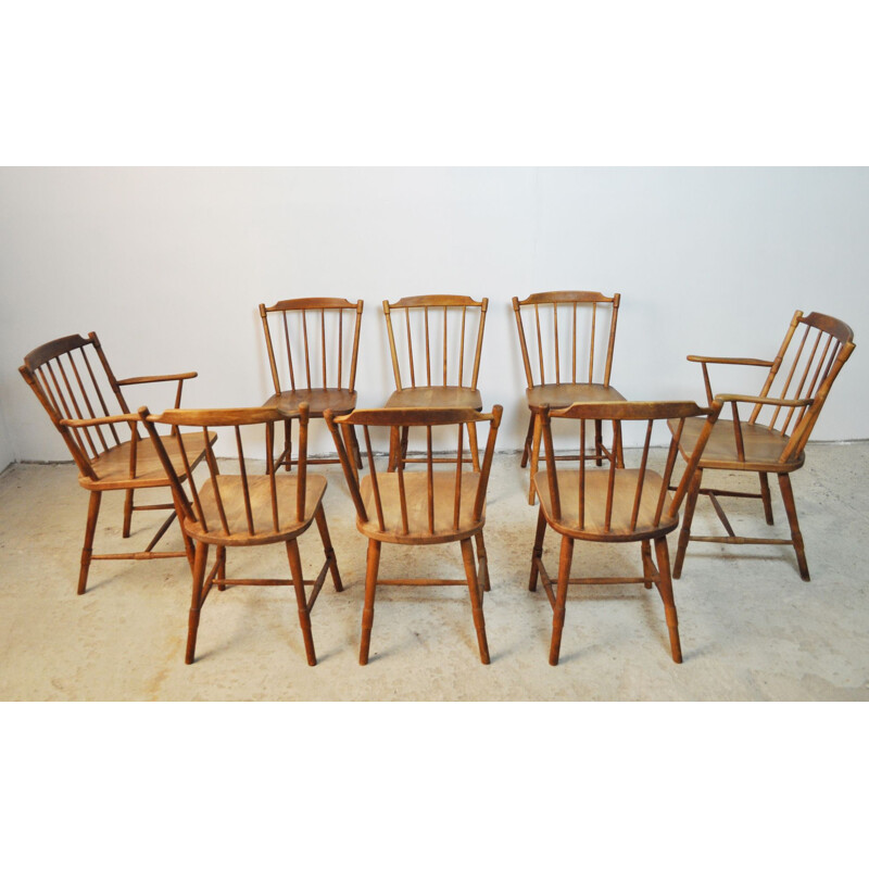 Set of 8 Børge Mogensen dining chairs for FDB Møbler 1940