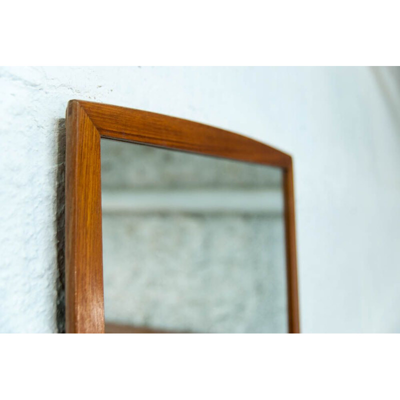 Large teak Scandinavian mirror 123cm