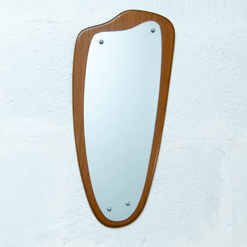 Vintage scandinavian teak mirror 1960