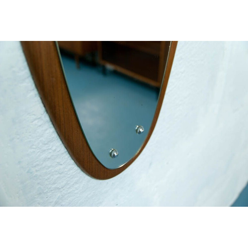 Vintage scandinavian teak mirror 1960