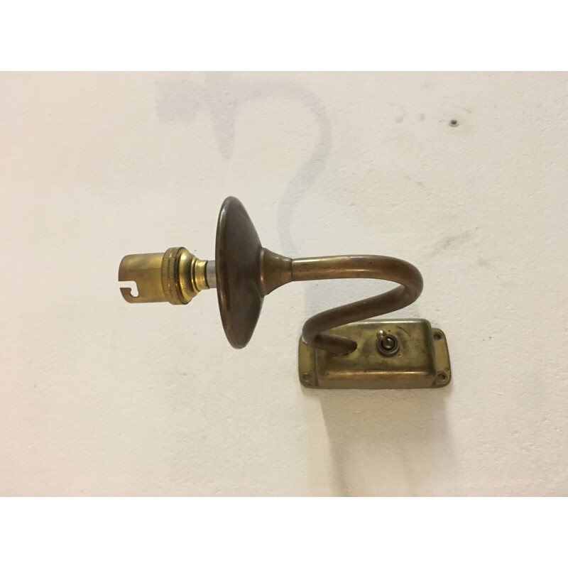 Vintage brass wall lamp 1950
