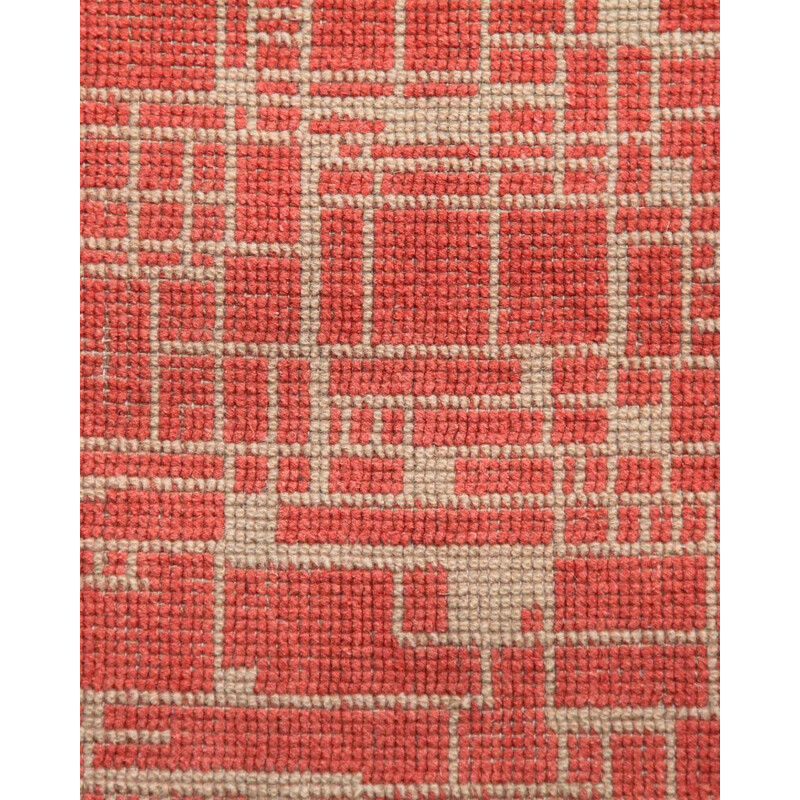 Vintage Czech rug in red wool 1960