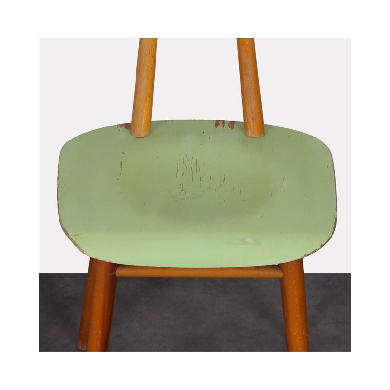 Paire de chaises vintage pour Ton verte et beige 1960