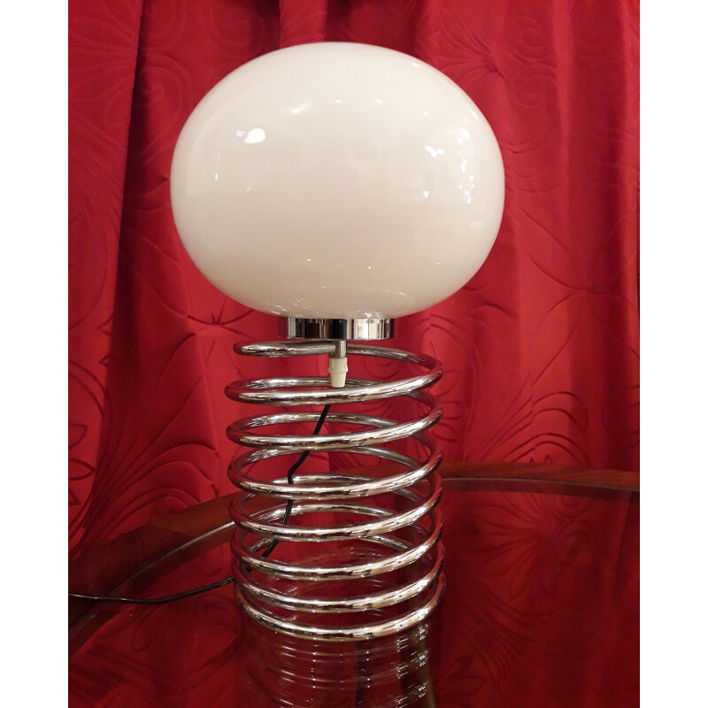 Vintage german lamp in metal and opaline 1970