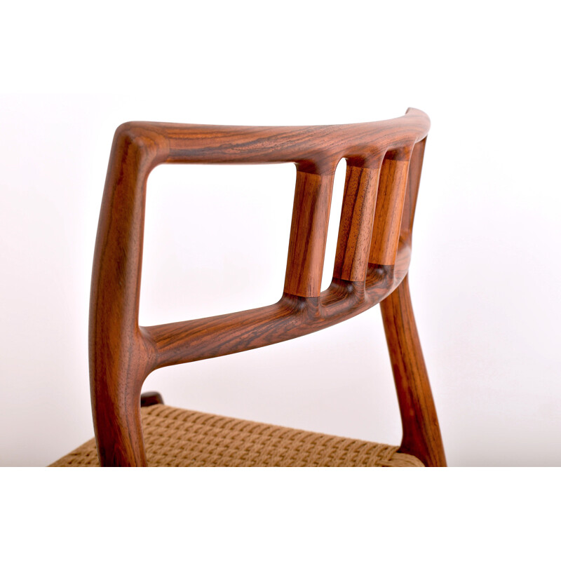 Set of 4 vintage chairs in Rio rosewood and rope 1960