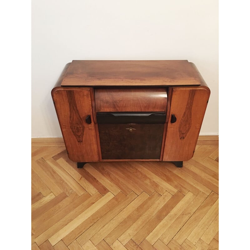 Vintage record player cabinet by Jindrich Halabala for UP Zavody