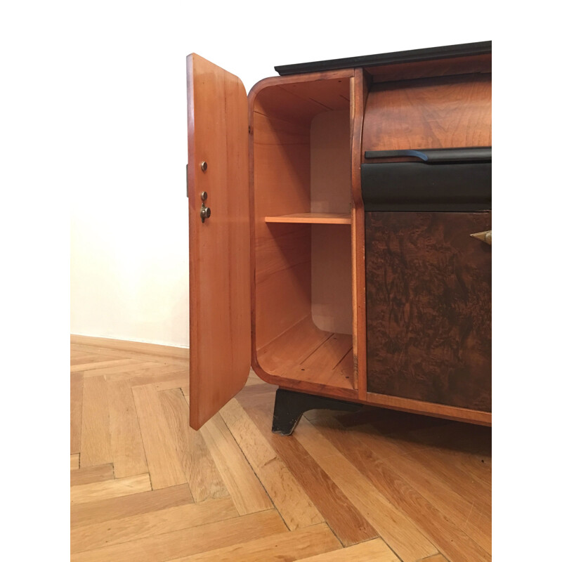 Vintage record player cabinet by Jindrich Halabala for UP Zavody