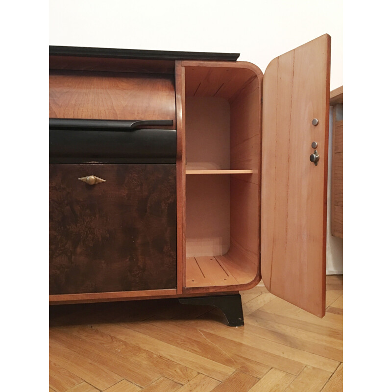 Vintage record player cabinet by Jindrich Halabala for UP Zavody