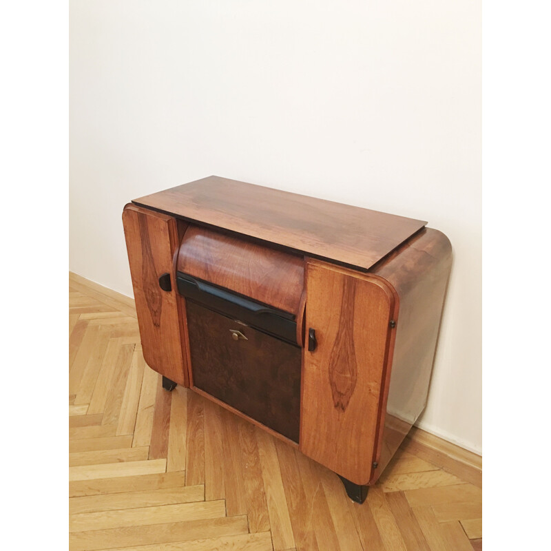 Vintage record player cabinet by Jindrich Halabala for UP Zavody