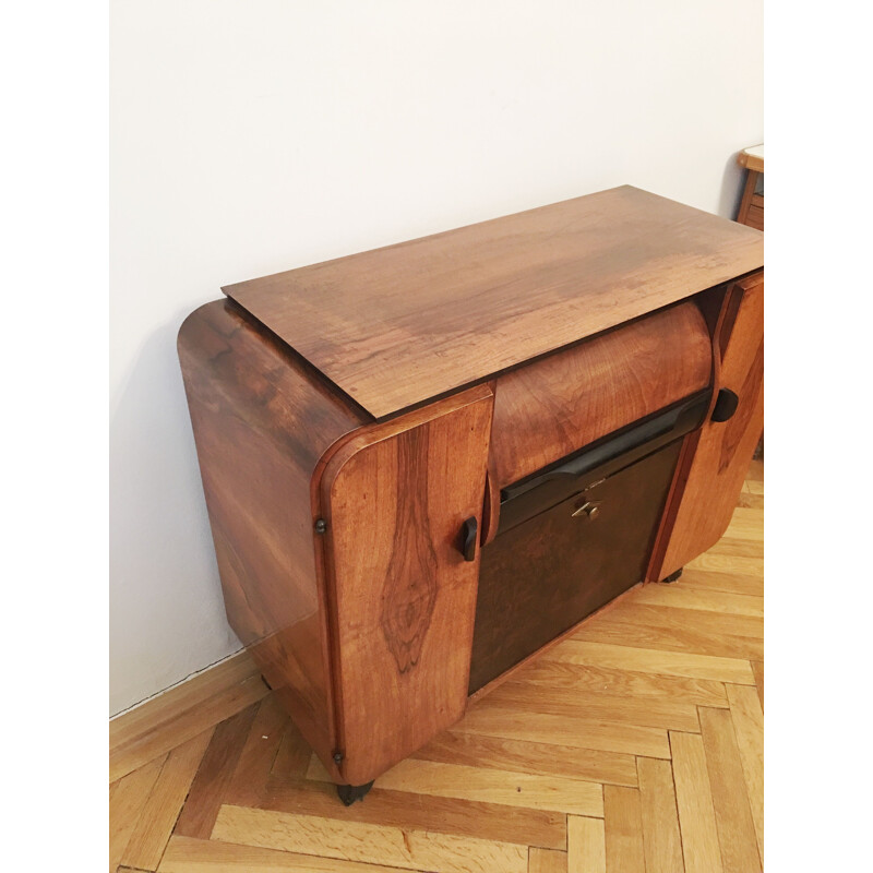 Vintage record player cabinet by Jindrich Halabala for UP Zavody