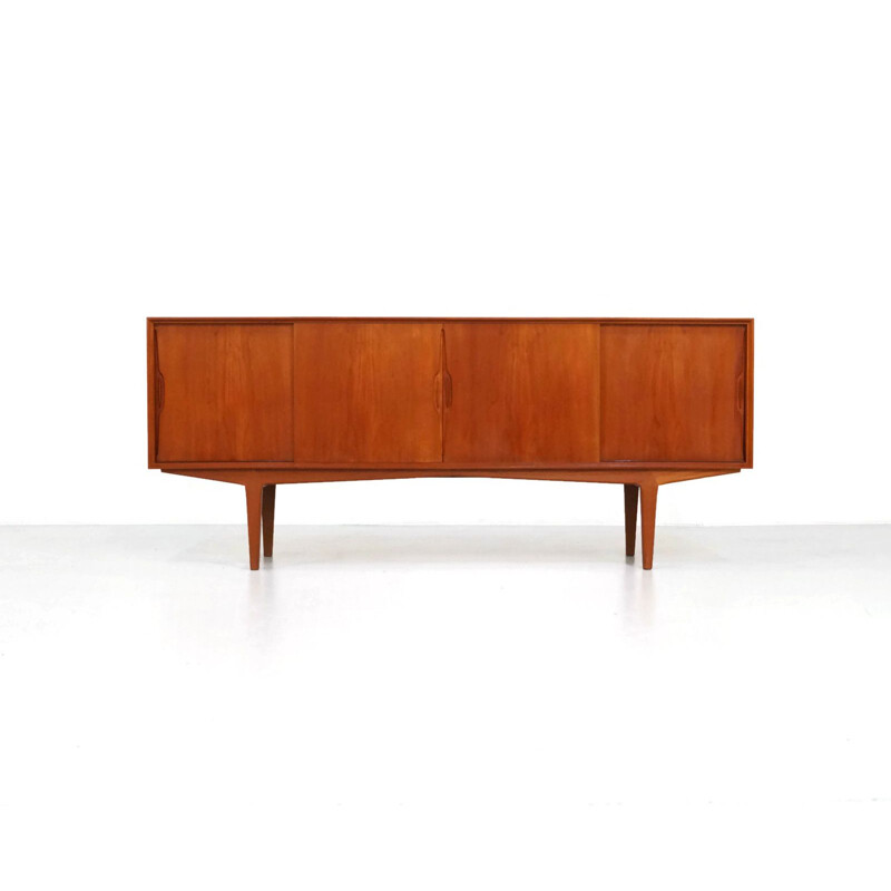 Vintage teak sideboard with sliding doors