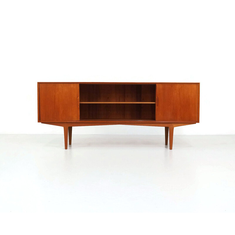 Vintage teak sideboard with sliding doors