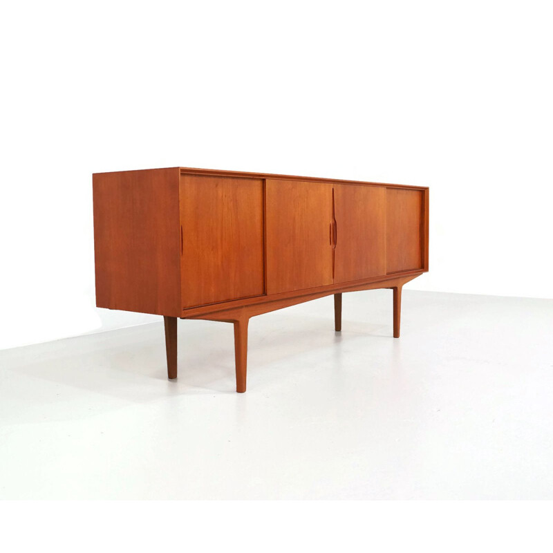 Vintage teak sideboard with sliding doors