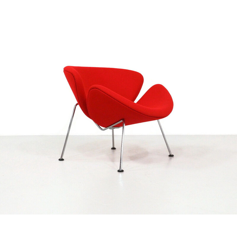 Vintage red Artifort Orange Slice by Pierre Paulin