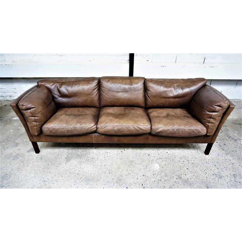 Vintage Scandinavian leather sofa