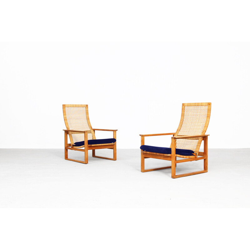 Vintage set of 2 lounge chairs by Borge Mogensen for Fredericia