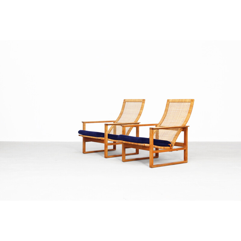 Vintage set of 2 lounge chairs by Borge Mogensen for Fredericia