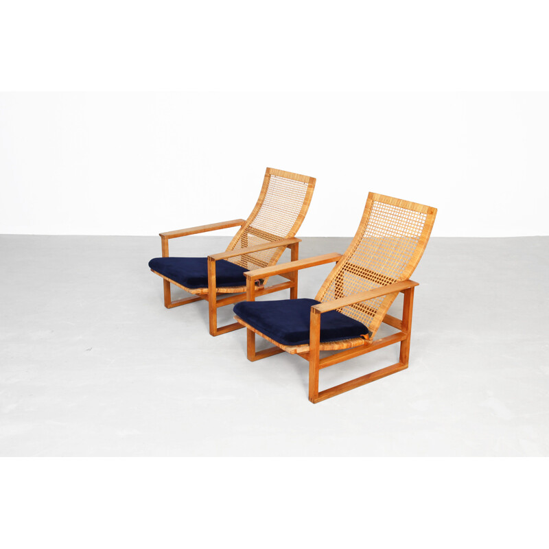 Vintage set of 2 lounge chairs by Borge Mogensen for Fredericia