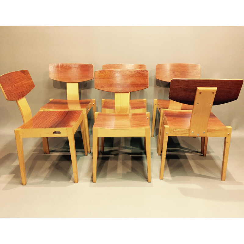 Set of 6 vintage chairs Scandinavian Christoffersen and Petersen