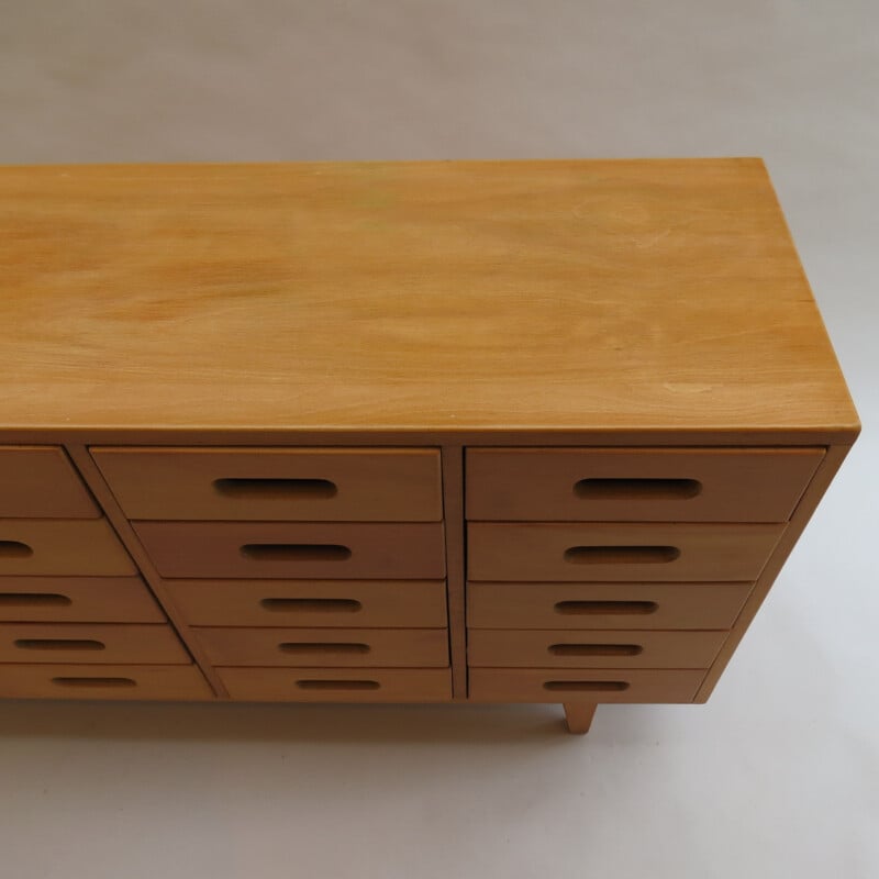 Vintage chest of drawers by James Leonard  in Beech by Esavian