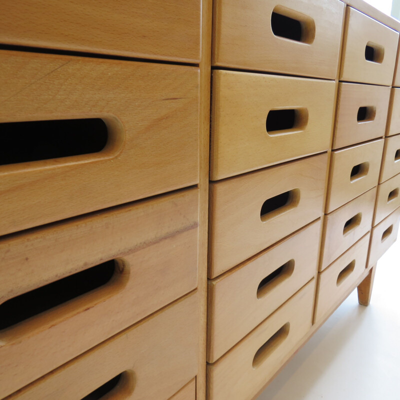 Vintage chest of drawers by James Leonard  in Beech by Esavian