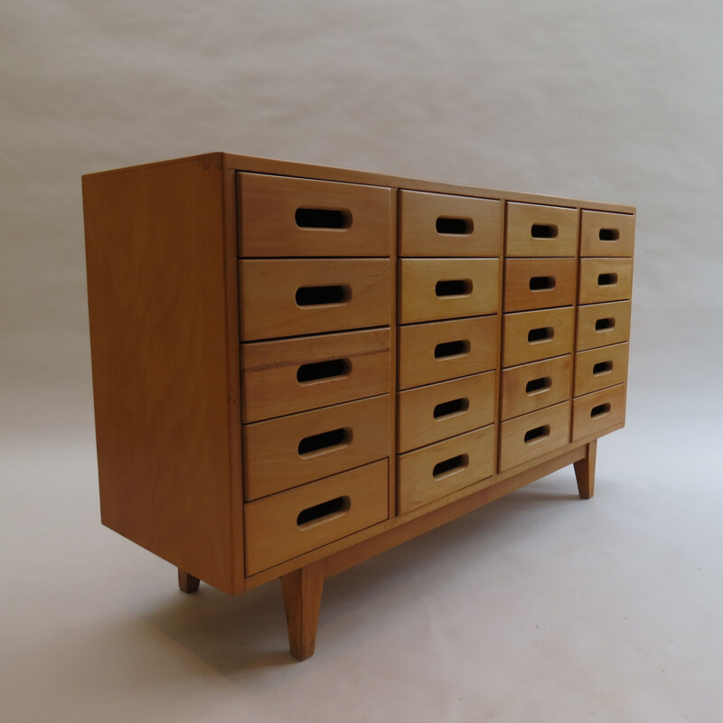 Vintage chest of drawers by James Leonard  in Beech by Esavian