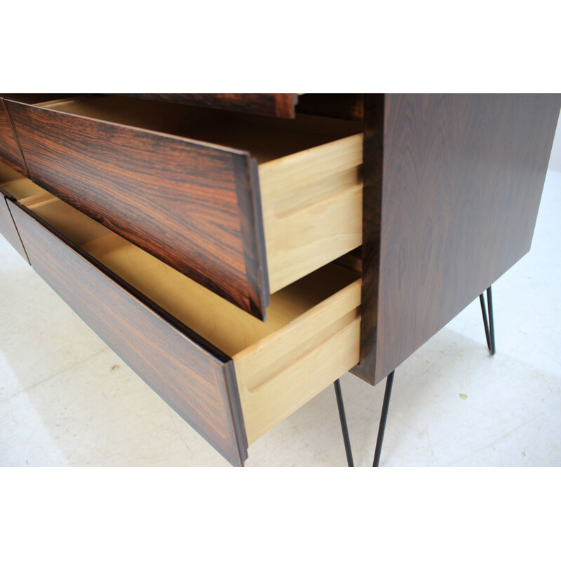 Vintage sideboard by Omann Jun in rosewood and iron 1960