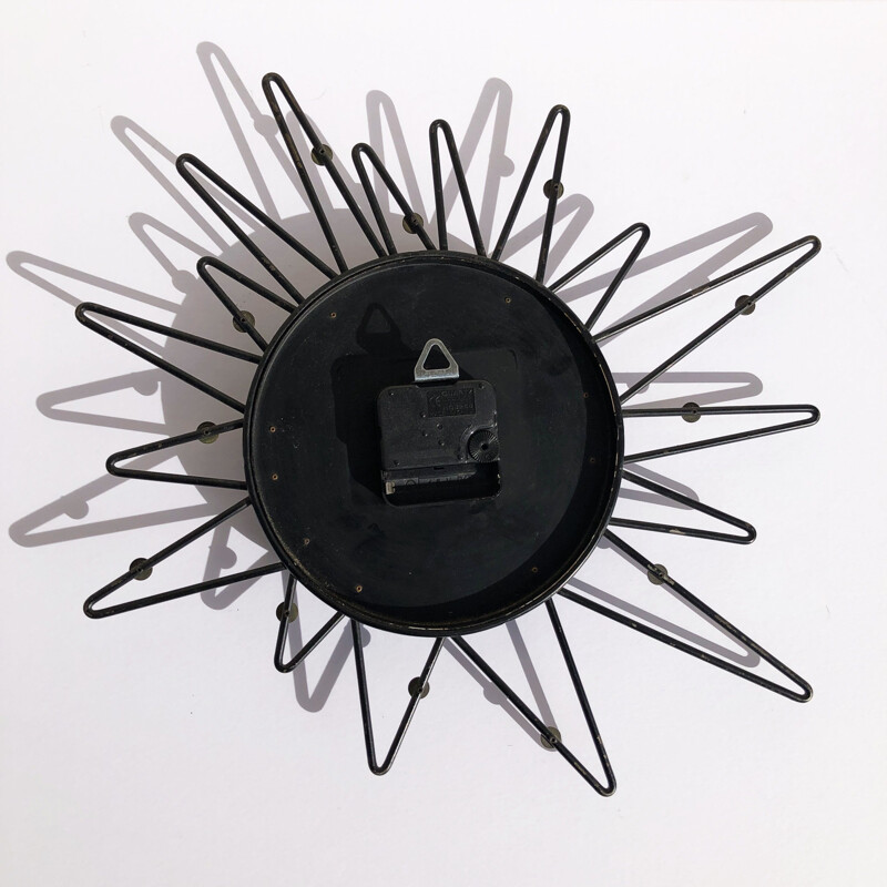 Sunburst wall clock France 1950