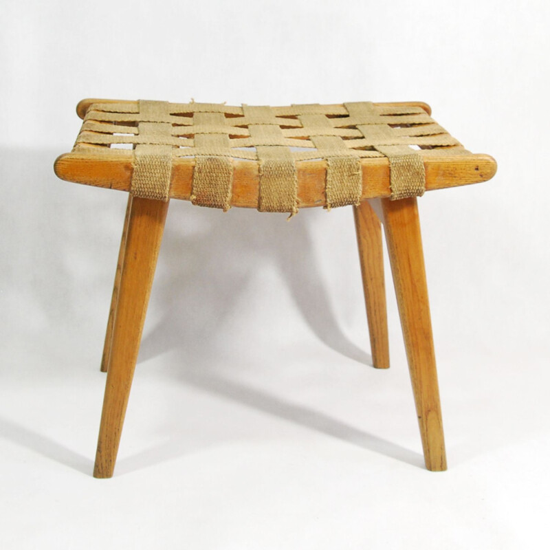 Modernistic stool with braided seat, Germany 1960